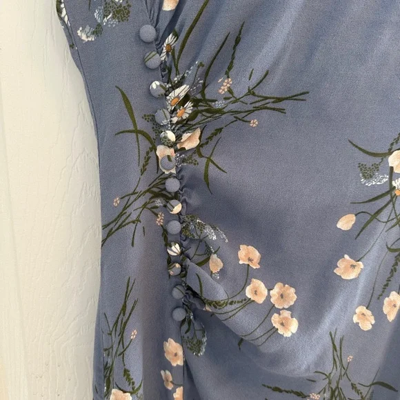 Reformation Blue Floral Frasier Midi Dress - Picture 5 of 10